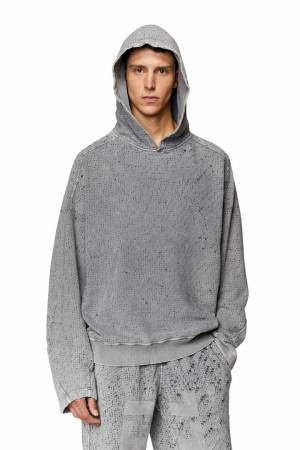 Diesel Men Sweatshirt In Laser-Cut Jersey - Grey (0LIAW)