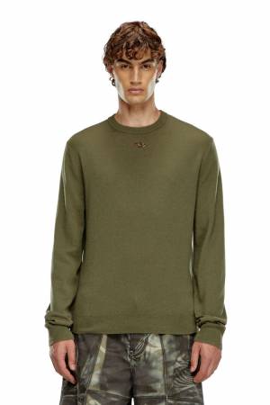 Diesel Men Wool And Cashmere Jumper - Green (0GEAY)