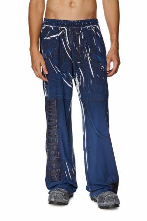 Diesel Men Track Pants With Shadowy Overprint - Blue (0QHAZ)