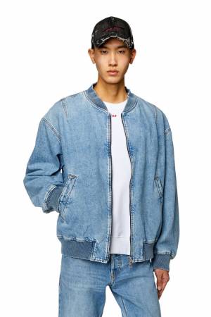 Diesel Men Bomber Jacket In Denim - Blue (09I29)