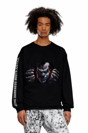 Diesel Men Long-Sleeve T-Shirt With Poster Print - Black (0AMAB)
