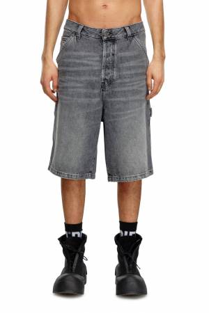 Diesel Men Hemp Denim Utility Shorts - Black (007X3)