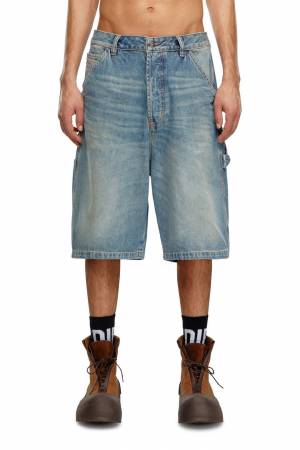 Diesel Men Denim Utility Shorts - Blue (09J83)