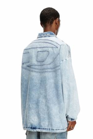 Diesel Men Denim Jacket With Oval D - Blue (0CBCW)