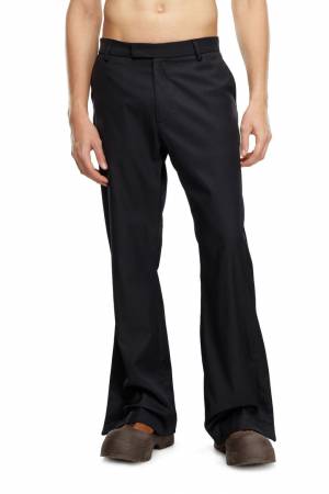 Diesel Men Wool-Nylon Pants With Side Slits - Black (0QKAY)