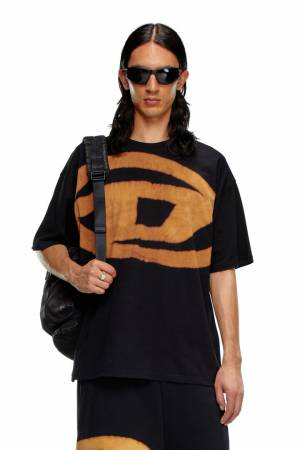 Diesel Men T-Shirt With Bleached Oval D Logo - Multicolor (0QKAS)