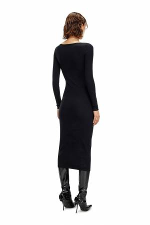 Diesel Women Scoop-Neck Midi Dress - Black (0EJAI)
