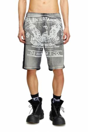 Diesel Men Faded Shorts With Archival Print - Multicolor (0NKBC)