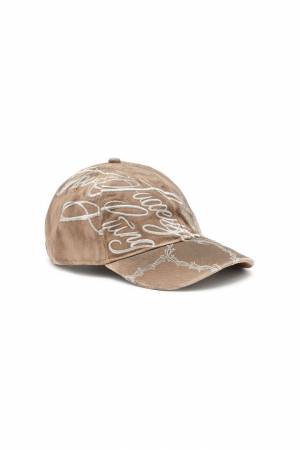 Diesel Men Distressed Embroidered Baseball Cap - Brown (0HNAF)