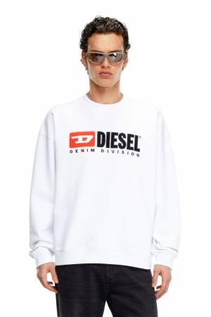 Diesel Men Sweatshirt With Denim Division Logo - White (0GEAD)