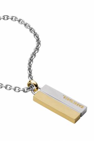 Diesel Men Two-Tone Stainless Steel Chain-Link Pendant Necklace - Silver (00DJW)