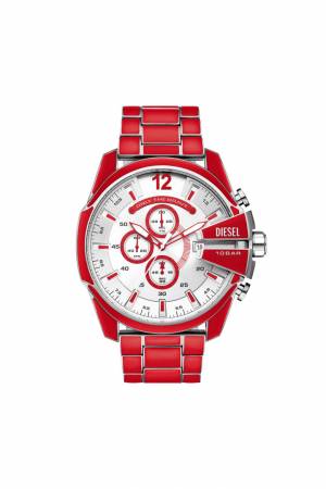 Diesel Men Mega Chief Red Enamel And Stainless Steel Watch - Red (00QQQ)
