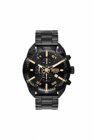 Diesel Men Spiked Chronograph Black Stainless Steel Watch - Black (00QQQ)