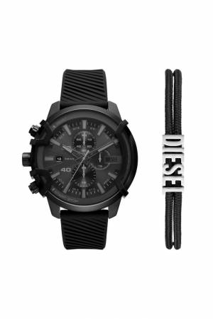 Diesel Men Griffed Silicone Watch And Bracelet Set - Black (00QQQ)