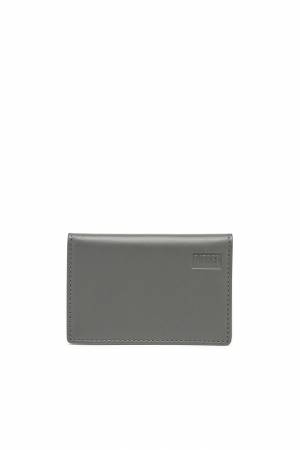 Diesel Men Bi-Fold Card Holder In Two-Tone Leather - Grey (PR227)
