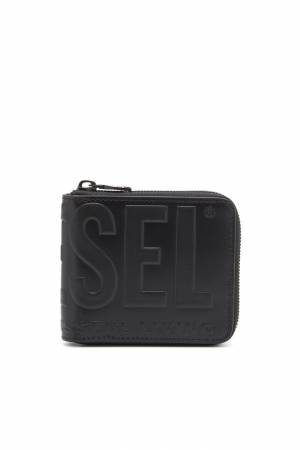 Diesel Men Leather Zip Wallet With Embossed Logo - Black (P0503)