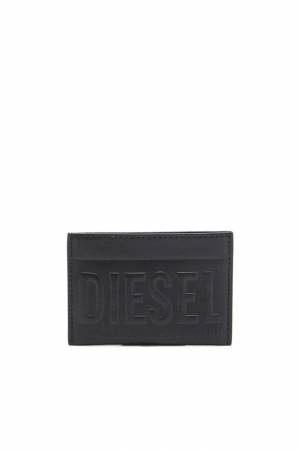 Diesel Men Leather Card Holder With Embossed Logo - Black (P0503)