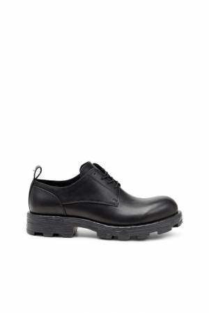 Diesel Men D-Hammer-Derby Shoes In Textured Leather - Black (P0927)