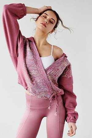 Free People Workout Wrap Hoodie Jacket "Sashiko" FP Movement