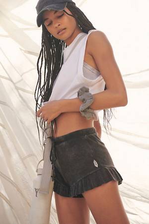 Free People Activewear Ruffle Workout Shorts "Em"
