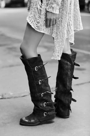 A.S. 98 Leather Tatum Over the Knee Boot Black