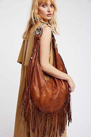Totem Salvaged Fringe Boho Hobo Bag "Willow"