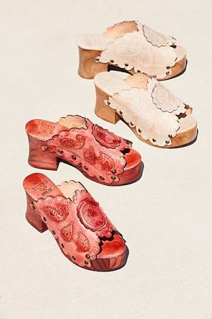 Anna Sui Platform Clog Sandals "Elianna" Boho Shoes