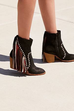 Jeffrey Campbell Fringed Western Ankle Boot "Meadow Fields"