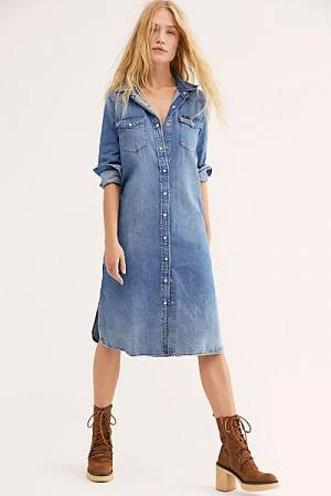 Free People Denim Dress "Western Midi"