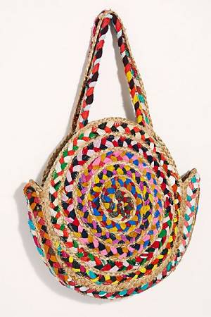 Free People Raffia Tote "Rainbow"