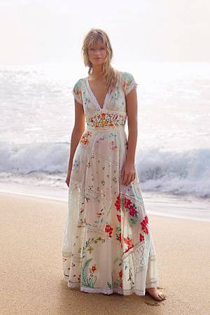 Free People Maxi Dress "Hibiscus Heaven"