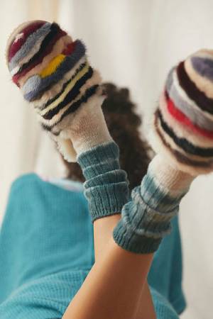 MOU Slippers "Minky Stripes"