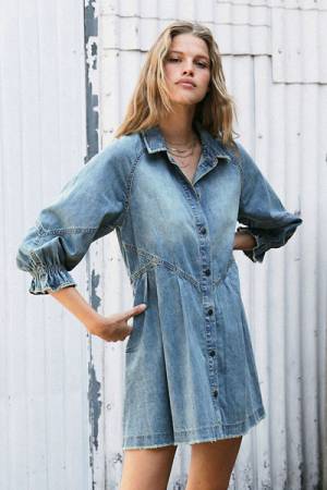 Free People Denim Mini Dress "Hannah"