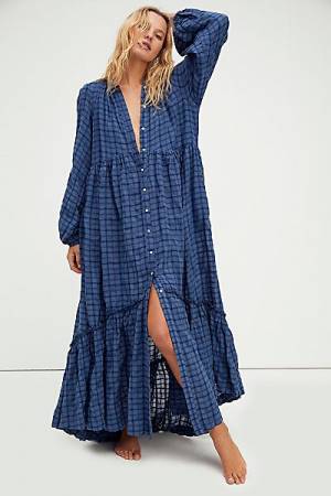 Free People Maxi Dress "Plaid Edie"