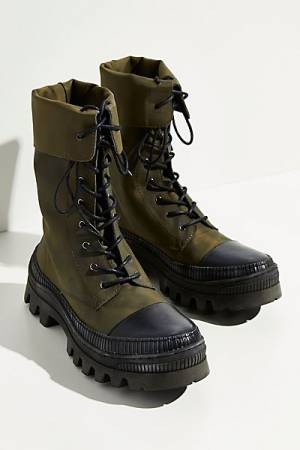Free People Combat Boots "Khaki Goldie"