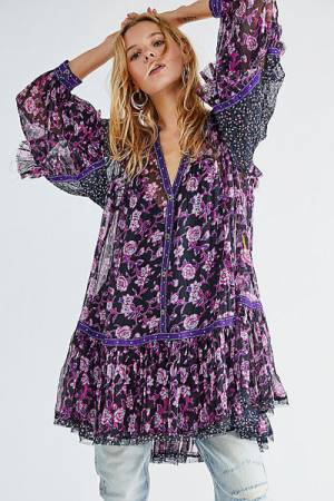 Free People Boho Mini Dress "Rosebud"
