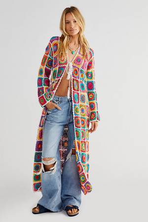 Wild Orange Tree Crochet Maxi Cardigan "Tutti Frutti"