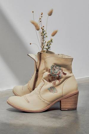 Marco Delli Ankle Boots "Embroidered Evelina"