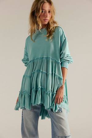 Free People Pixie Oversized Pullover Sweatshirt Tunic Sweater