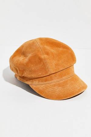 Understated Leather Hat "Avery Suede Lieutenant Cap"