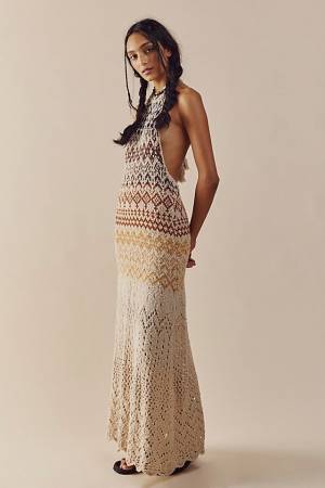Free People Knit Maxi Dress "Ikat Oasis"