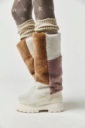 Free People Faux Fur Shearling Boots "Happy Thoughts"