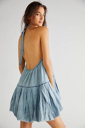 Free People Denim Bubble Mini Dress