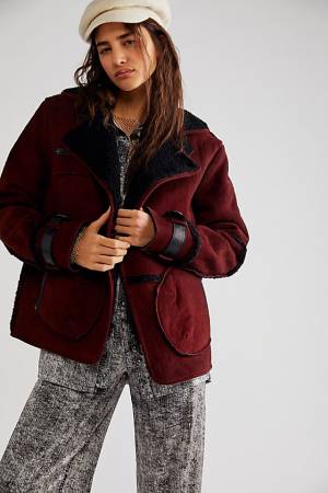 Free People Shearling Suede Jacket "Cozy Cassidy Coat"