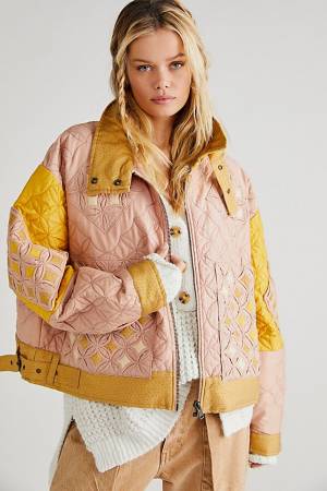 Free People Quilted Jacket "Bali Ditsy Diamond"