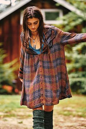 Free People Plaid Mini Dress "Haddie"