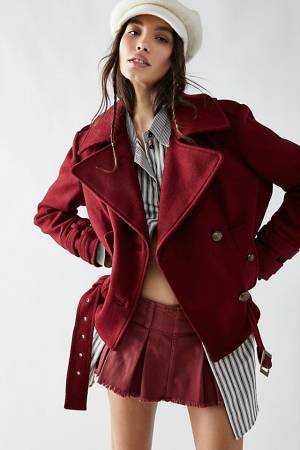 Free People Cropped Peacoat "Cecelia"