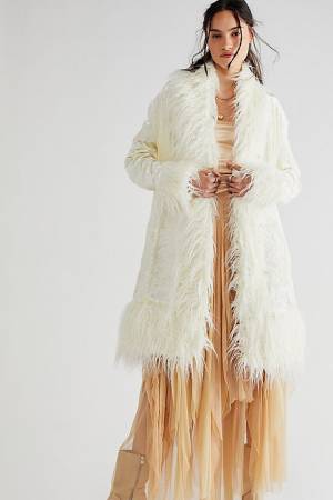 Free People Understated Leather Afghan Coat "Moon Glow"