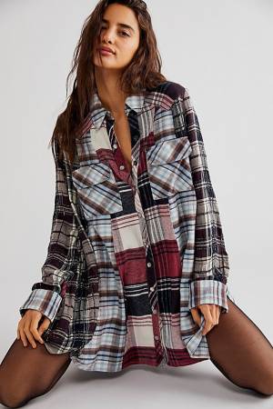 Free People Plaid Shirtdress "Penny Mini Dress"