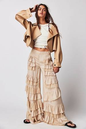 Free People Tiered Wide-Leg Pants "Rock And Frill"